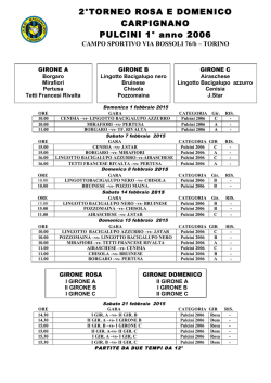 2&deg;TORNEO ROSA E DOMENICO CARPIGNANO