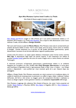 Apre Nira Montana: il primo hotel 5 stelle a La Thuile Nira Hotels
