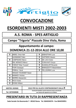 CONVOCAZIONE ESORDIENTI MISTI 2002-2003