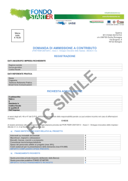 Fac simile Modulo di Domanda