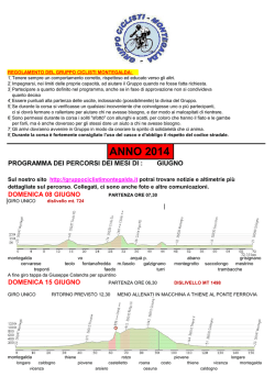 calendario giugno 2014 - Gruppo Ciclisti Montegalda