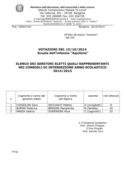 ELENCO DEI GENITORI ELETTI QUALI RAPPRESENTANTI NEI