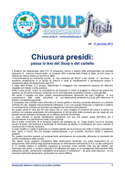 Chiusura presidi: