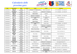 Calendario delle prossime gare