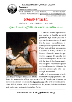 DOMENICA V A DEL T.O. - Parrocchia di Cavarzano