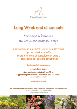 Long Week end di coccole