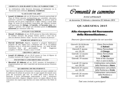 Comunit&agrave; in cammino - Unit&agrave; Pastorale Madonna dell`Aiuto