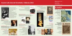 Incontri alla Sala del Grechetto. Febbraio 2015 le mostre