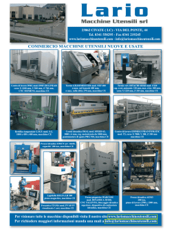 COMMERCIO MACCHINE UTENSILI NUOVE E USATE