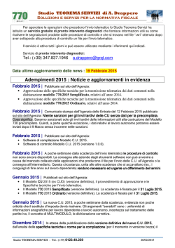 Adempimenti 2015 : Notizie e aggiornamenti in evidenza