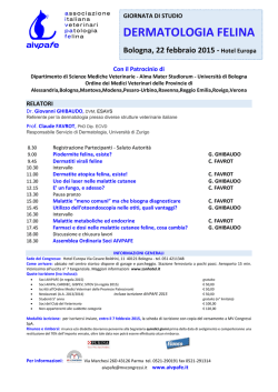 dermatologia felina - Dipartimento di Scienze Mediche Veterinarie