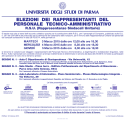 MANIFESTO ELEZIO 2015 - Universit&agrave; degli Studi di Parma