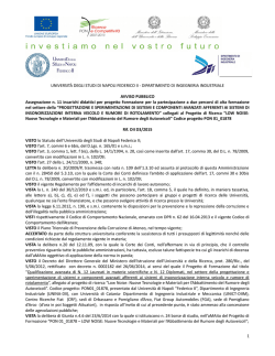 Rif. DII D3/2015 - Universit&agrave; degli Studi di Napoli Federico II