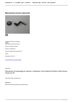 Meccanismo tavolo saliscendi