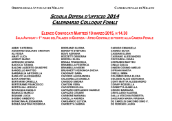 Esame finale SDU 2014 - calendario delle convocazioni