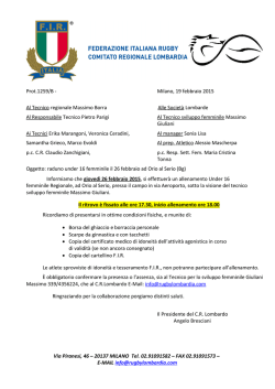 Raduno U16 femminile 26 febbraio Orio al Serio