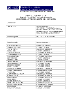 Scienze per l`investigazione e la sicurezza