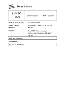 AVVISO n.2582 - Borsa Italiana