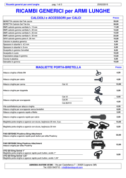 RICAMBI GENERICI per ARMI LUNGHE