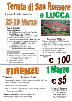 Programma: - Viaggi Serena
