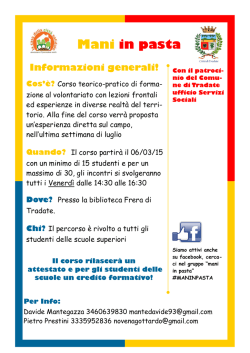 Mani in pasta - Comune di Tradate