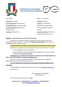 Con il consiglio di Comitato porgo a tutti i presenti un cordiale