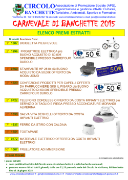 premi estratti - Circolo Banchette Carnevale