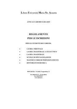 Regolamento per le iscrizioni A.A. 2014/2015