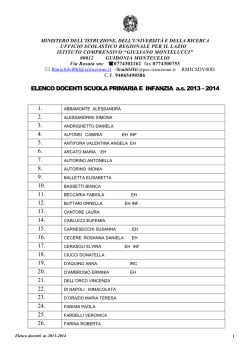 Elenco docenti Scuola Infanzia e Primaria