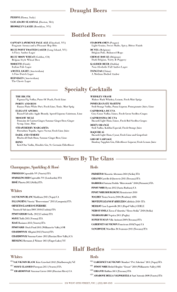 Draught Beers Bottled Beers Wines By The Glass Half