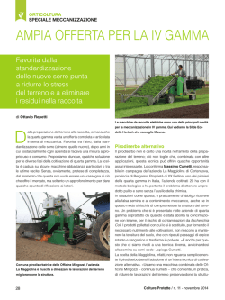 AMPIA OFFERTA PER LA IV GAMMA