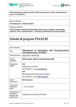 Scheda di progetto P16-03.05 - Azienda Ospedaliera Papa