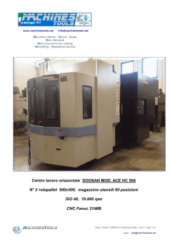 Centro lavoro orizzontale DOOSAN MOD. ACE HC 500 N&deg; 2