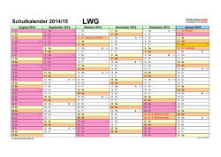 Schulkalender 2014/15 LWG