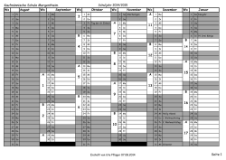 Jahresplaner 2014/2015 mit Wochenaufteilung der A- und B