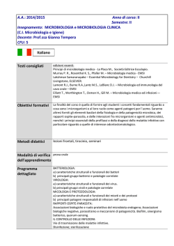 MICROBIOLOGIA e MICROBIOLOGIA CLINICA