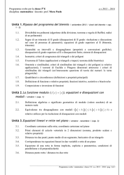 Programmazione per la classe 3H