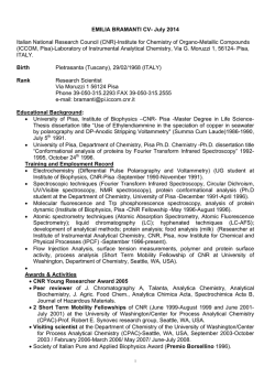 EMILIA BRAMANTI CV- July 2014 Italian National Research Council