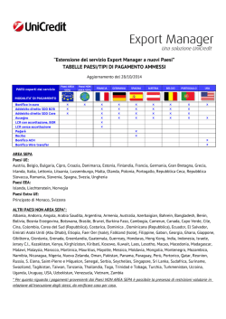 Elenco dei paesi coperti dal servizio 2014-10