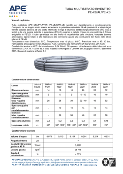 Scheda tecnica Tubo Multylayar Rivestito