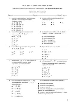 Test classe quarta - Liceo Classico A. Oriani