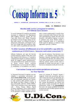 Consap Informa n.5 del 12.02.14