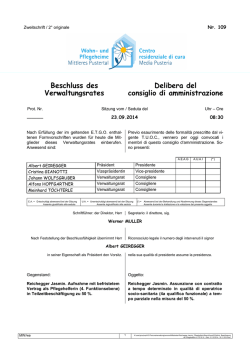 Beschluss des Verwaltungsrates Delibera del consiglio di