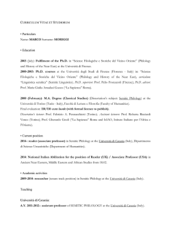 (July): Fulfilment of the Ph.D. in &ldquo;Scienze Filologiche e Sto