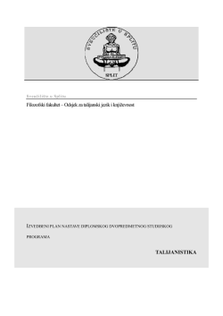 Izvedbeni plan - Filozofski fakultet u Splitu
