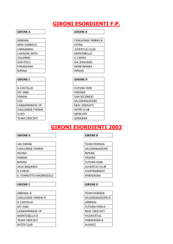 GIRONI ESORDIENTI F.P. GIRONI ESORDIENTI 2003