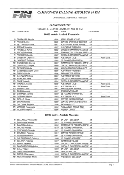 lenco Iscritti Campionati Italiani Assoluti Fondo 2014