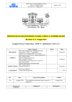 Linee guida TB - Istituto Lazzaro Spallanzani