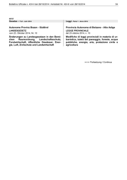Bollettino N. 43 del 28/10/2014 - Regione Autonoma Trentino Alto