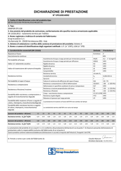 DICHIARAZIONE DI PRESTAZIONE